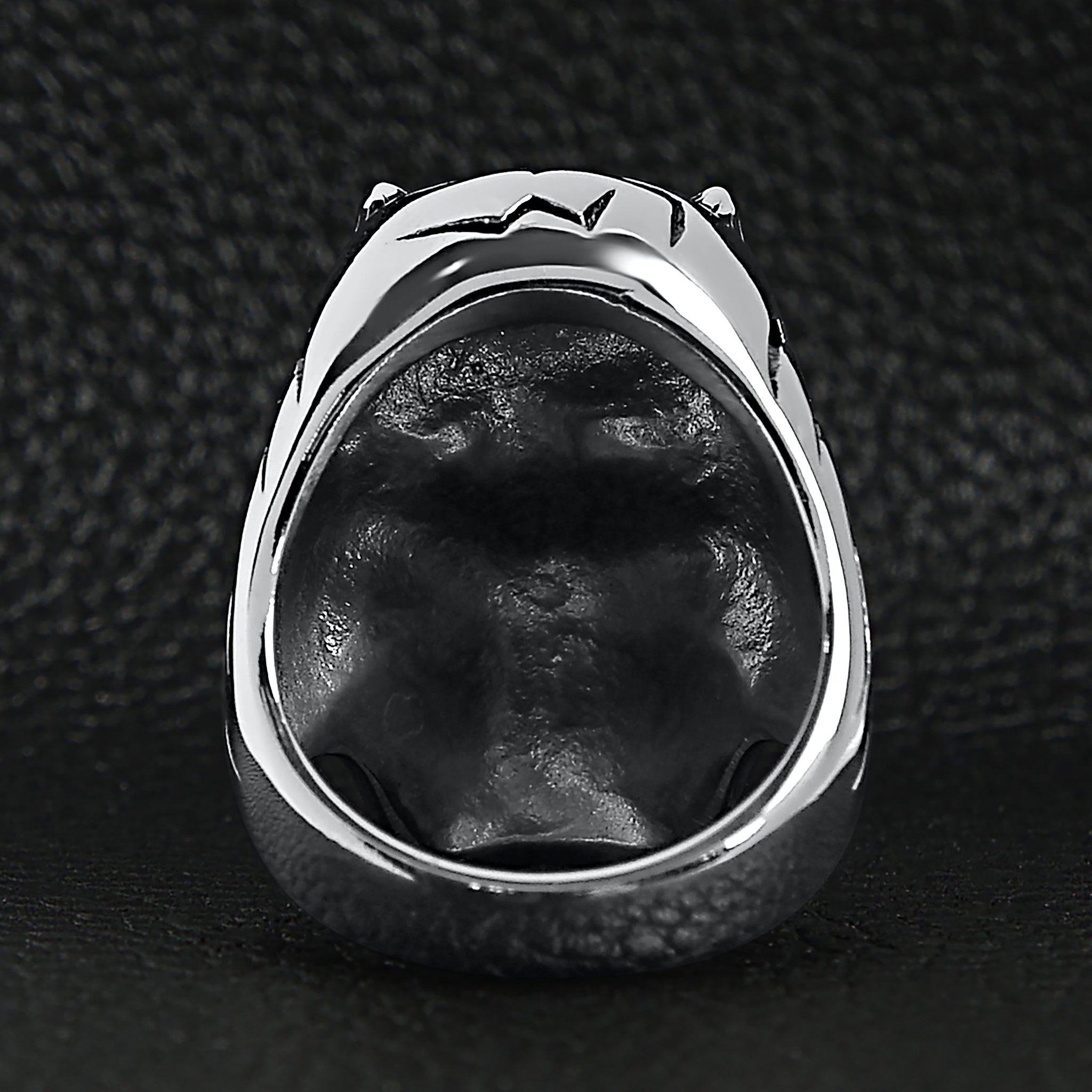 Good Devil Ring Detailed Skull Devil Red Cz Eye Stone & Gold Cigar Stainless Steel Ring ...