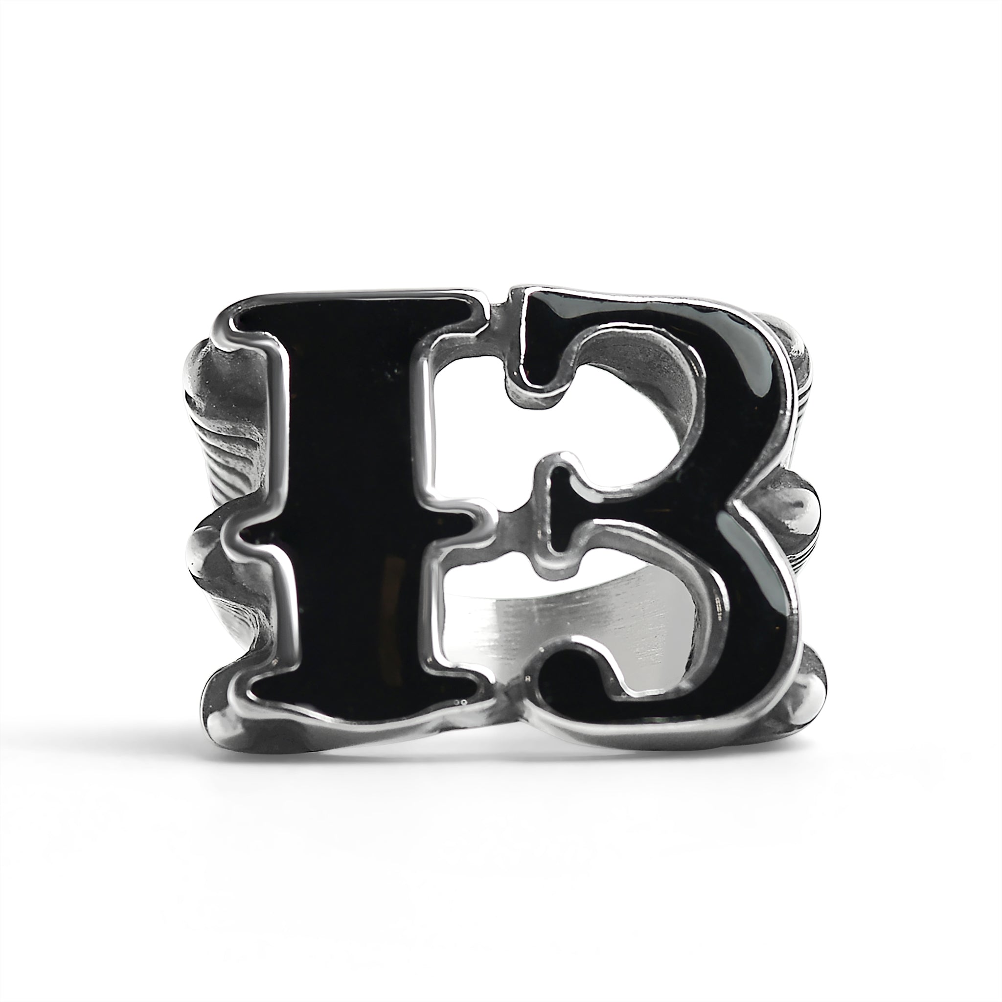 Stainless Steel Black Gothic "13" Dragon Claw Signet Ring / SCR4089