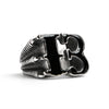 Stainless Steel Black Gothic "13" Dragon Claw Signet Ring / SCR4089