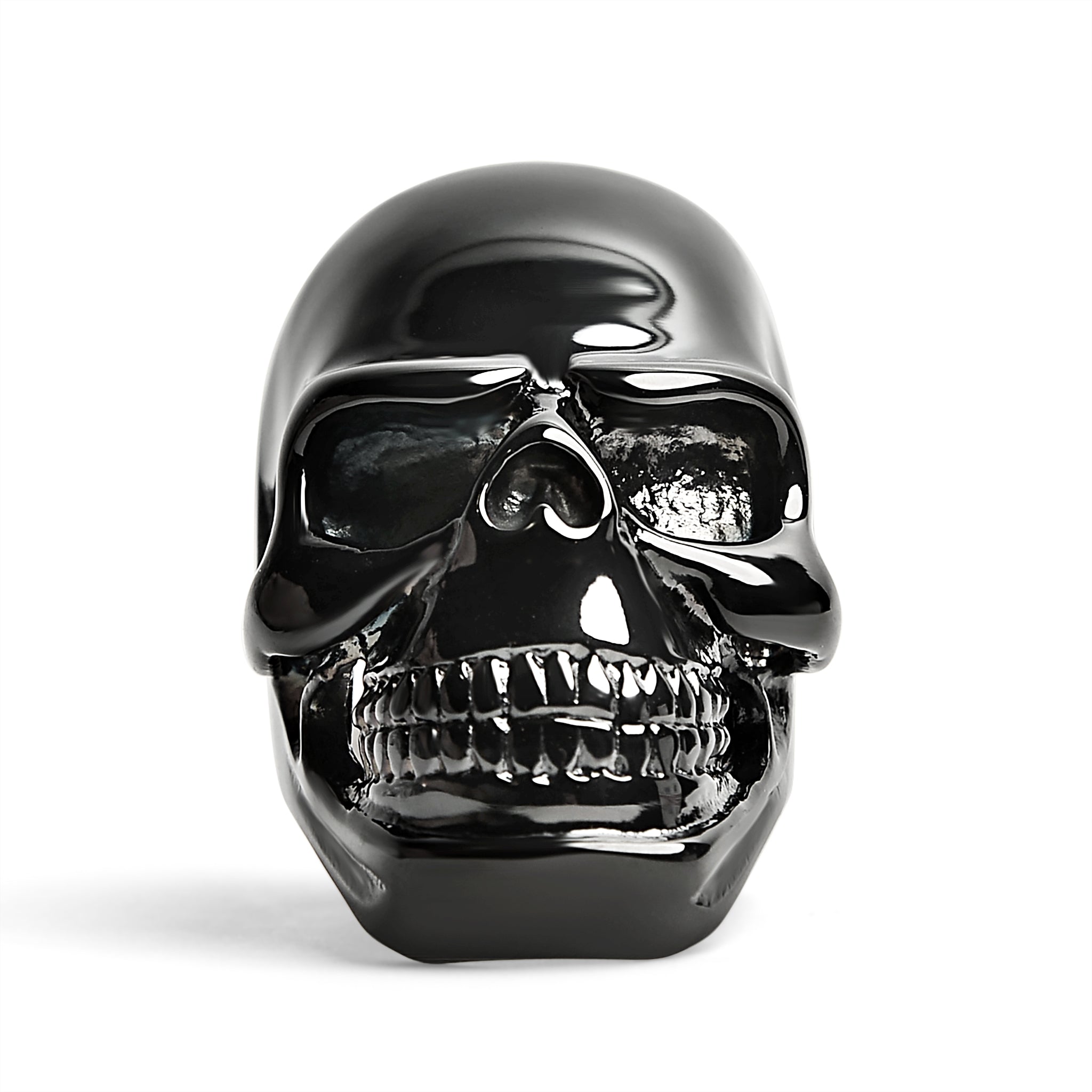 Stainless Steel Black Skull Ring / SCR4094