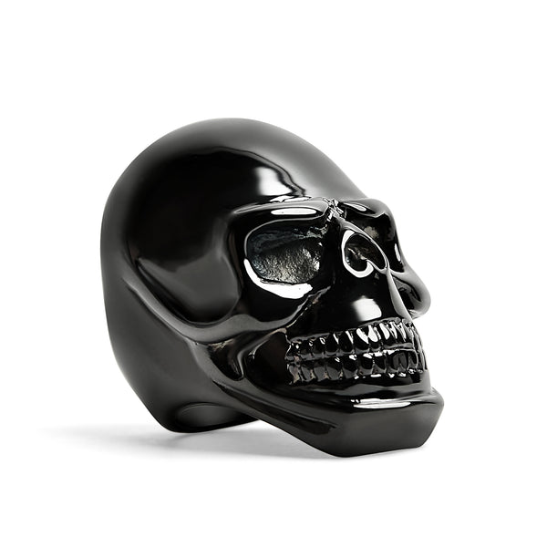 Stainless Steel Black Skull Ring / SCR4094