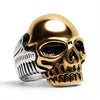Stainless Steel And 18K Gold PVD Coated Skull Ring / SCR4102