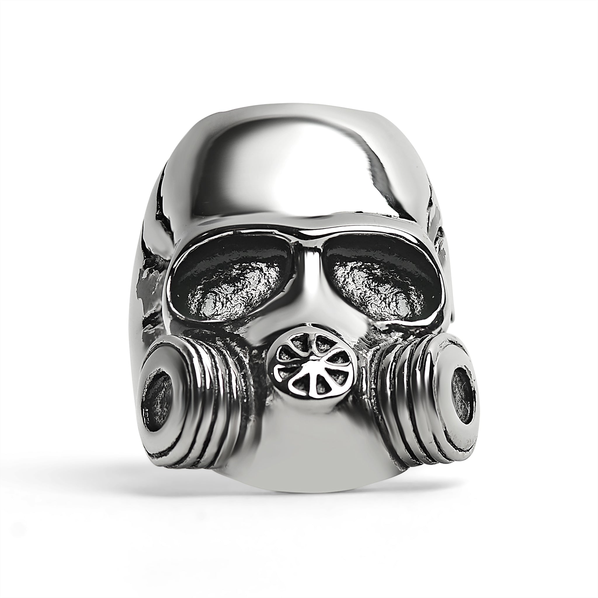 Stainless Steel Gas Mask Skull Ring / SCR4106