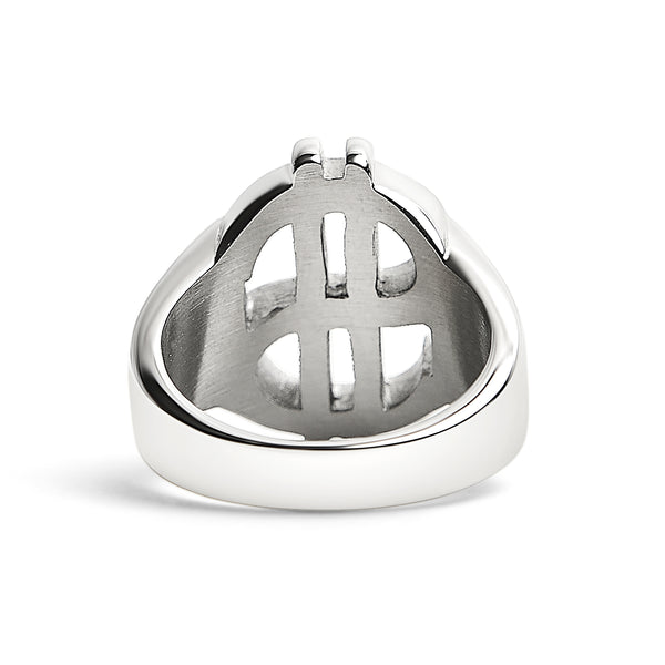 Stainless Steel Money Sign Mens Ring / SCR4115
