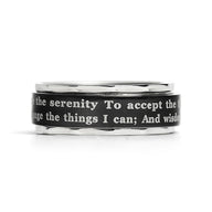 Highly Polished Stainless steel Serenity Prayer Spinner Center Ring