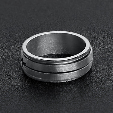 Stainless Steel Cutout Cross Spinner Ring / SRJ2434-stainless steel jewelry- how to clean stainless steel jewelry- stainless steel jewelry wholesale- mens stainless steel jewelry- 316l stainless steel jewelry