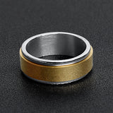 Gold Spinner Center Polished Stainless Steel Ring Lifestyle