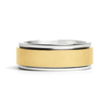 Gold Spinner Center Polished Stainless Steel Ring