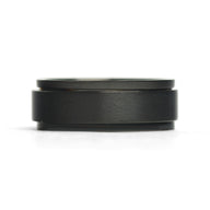 Stainless Steel Black Enamel Spinner Ring