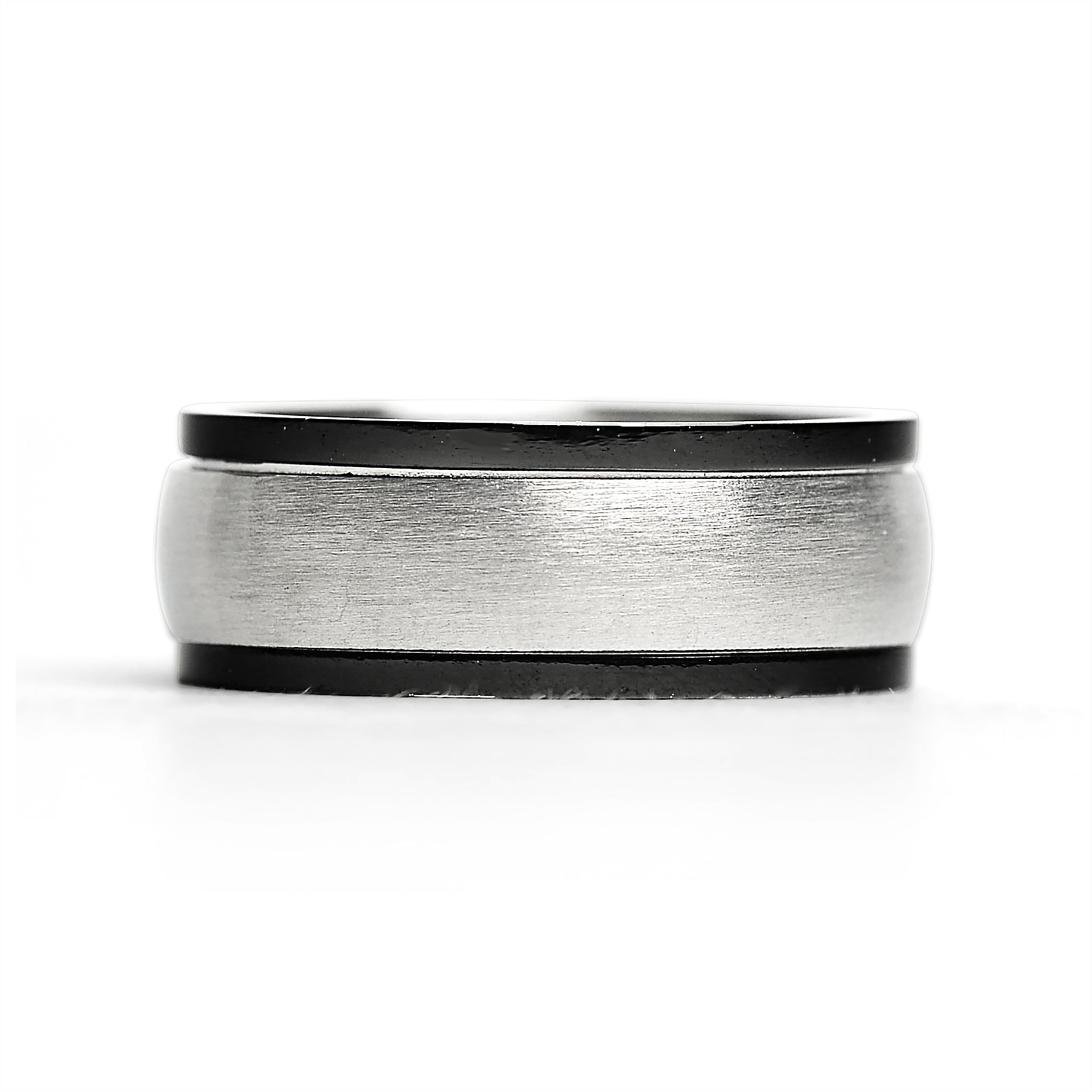 Polished Stainless Steel Black Trim Spinner Center Ring