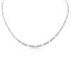 Sterling Silver Platinum Plated Diamond Cut Figaro Chain / SSC0001
