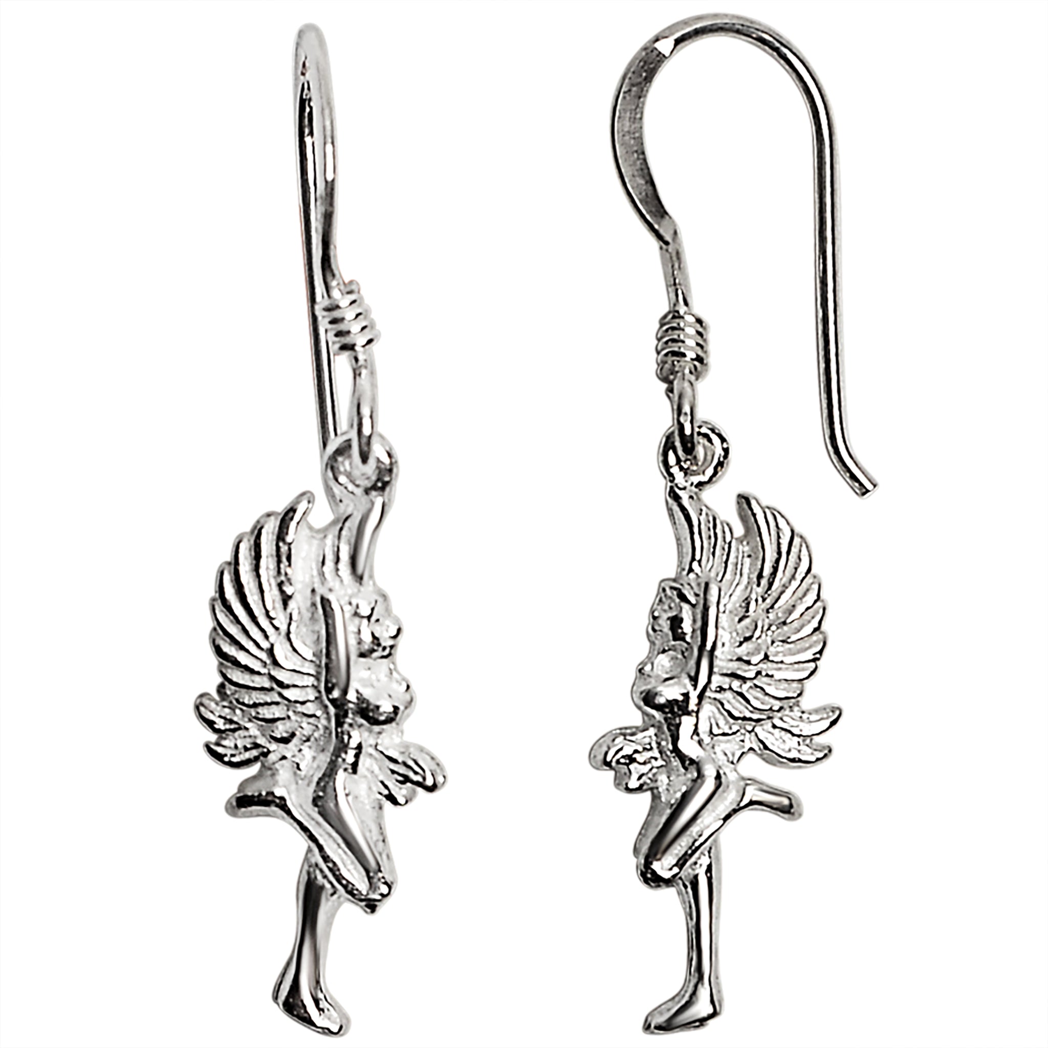 Sterling Silver Nude Angel Earrings / SSE0010-drop earrings- small earrings- silver earrings- sterling Silver Earring for women- modern Earrings
