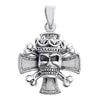 Sterling Silver Cross With King Skull And Crossbones Pendant / SSP0008-sterling silver pendant- 925 sterling silver pendant- Black Friday Gift- silver pendent- nackles pendent