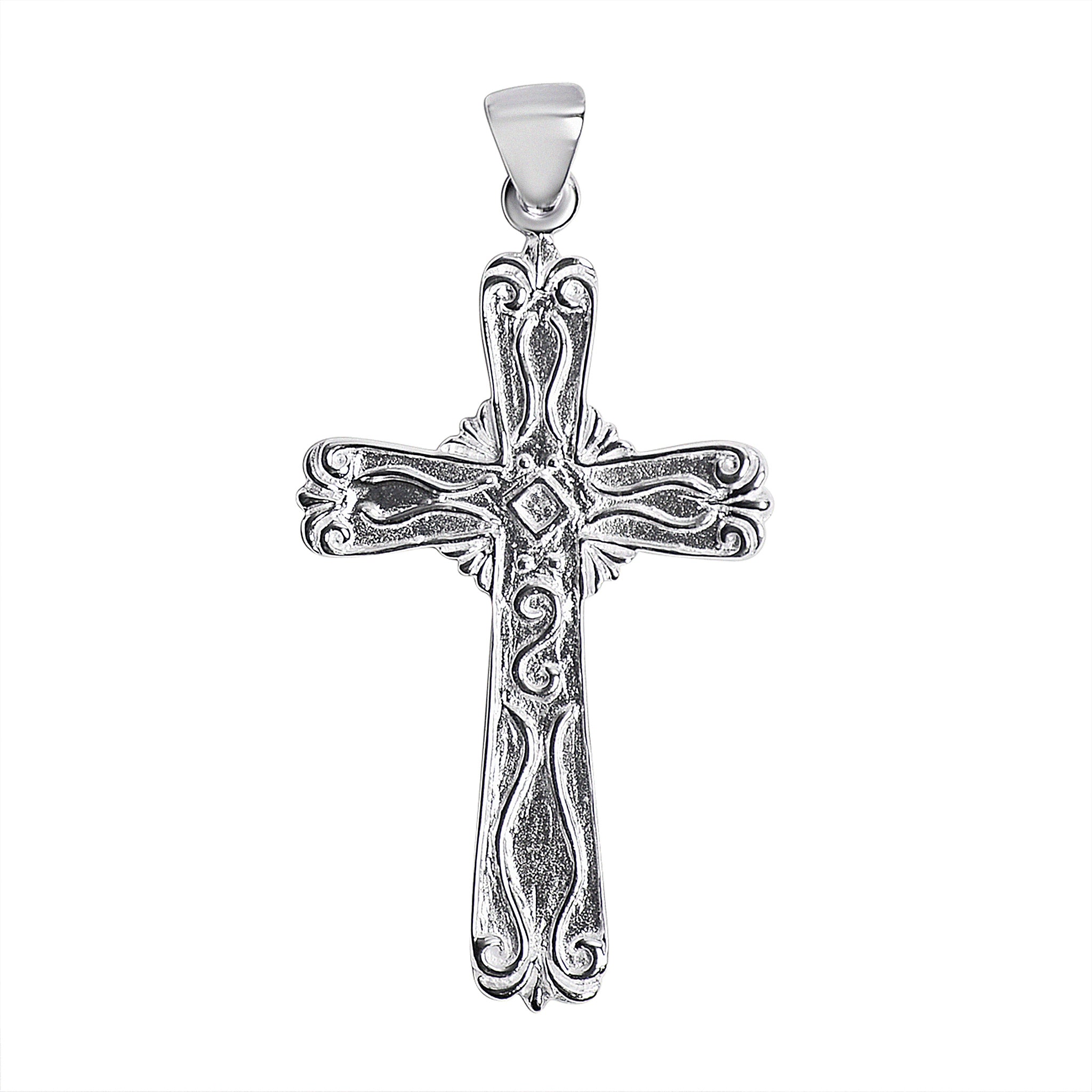 Sterling Silver Filigree Cross Pendant / SSP0013-sterling silver pendant- 925 sterling silver pendant- Black Friday Gift- silver pendent- nackles pendent