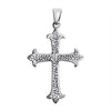 Sterling silver crucifix cross pendant, back view.