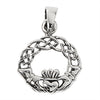 Sterling Silver Celtic Knot Claddagh Pendant / SSP0029-sterling silver pendant- .925 sterling silver pendant- Black Friday Gift- silver pendent- necklace pendent