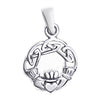 Sterling Silver Celtic Knot Claddagh Pendant / SSP0030-Silver Disc Pendant- Bridesmaid Gift- Silver Cross Pendant- Handmade Silver Necklace- Hypoallergenic Jewelry