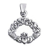 Sterling Silver Celtic Knot Claddagh Pendant / SSP0031-sterling silver pendant- .925 sterling silver pendant- Black Friday Gift- silver pendent- necklace pendent