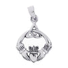 Sterling Silver Celtic Knot Claddagh Pendant / SSP0033-sterling silver pendant- .925 sterling silver pendant- Black Friday Gift- silver pendent- necklace pendent