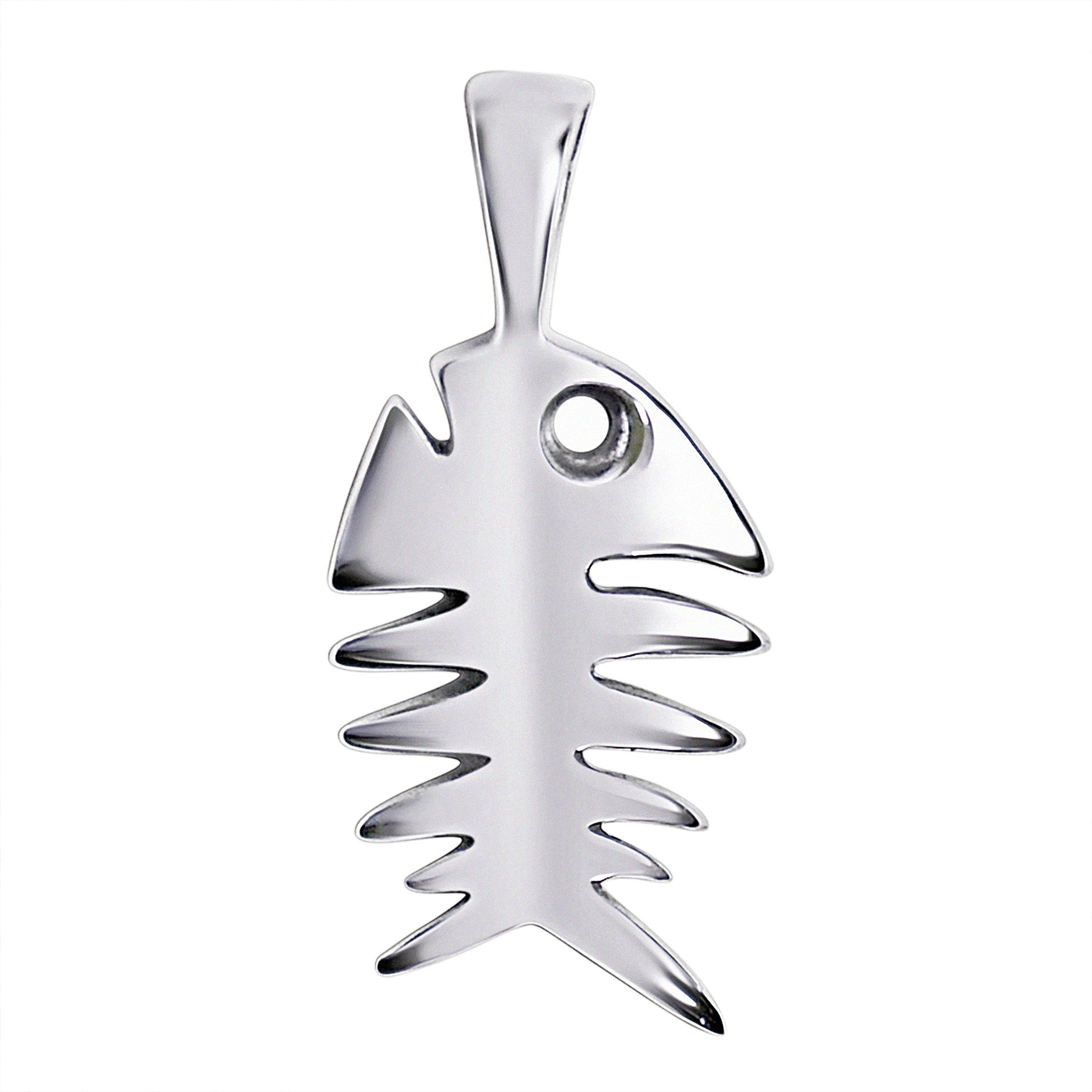 Sterling Silver Fish Bone Pendant / SSP0044-sterling silver pendant- .925 sterling silver pendant- Black Friday Gift- silver pendent- necklace pendent