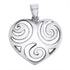 Sterling Silver Swirl Heart Pendant / SSP0046-sterling silver pendant- .925 sterling silver pendant- Black Friday Gift- silver pendent- necklace pendent