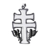 Sterling silver Caravaca Crucifix Cross pendant, back view.