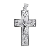 Sterling Silver Filigree Crucifix Cross Pendant / SSP0077-Silver Disc Pendant- Bridesmaid Gift- Silver Cross Pendant- Handmade Silver Necklace- Hypoallergenic Jewelry