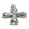 Sterling silver cobblestone Cross pendant at an angle.