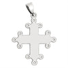 Sterling silver Greek Cross pendant, back view.