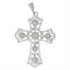 Sterling silver detailed Cross pendant, back view.