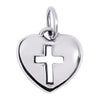 Sterling Silver Heart Cross Cutout Pendant / SSP0103-Silver Cross Pendant- Bridesmaid Gift- Silver Cross Pendant- Handmade Silver Necklace- Hypoallergenic Jewelry