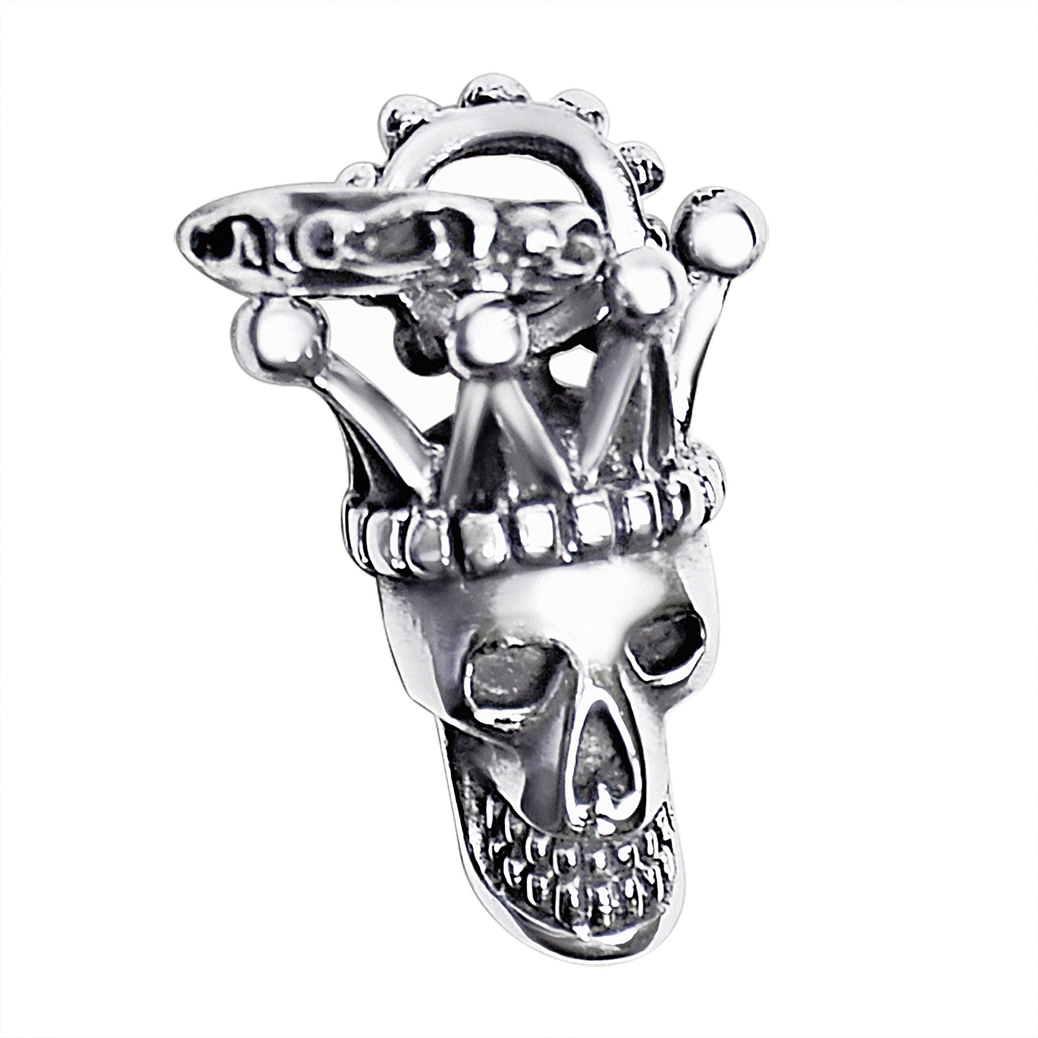 Sterling Silver Jester Skull Pendant / SSP0118-sterling silver pendant- .925 sterling silver pendant- Black Friday Gift- silver pendant- necklace pendant