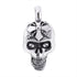 Sterling silver skull pendant.