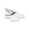 Sterling silver Greek Cross pendant at an angle.