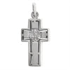 Sterling silver Crucifix Cross pendant, back view.