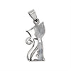 Sterling silver cat pendant, back view.