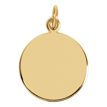Sterling silver 18K gold PVD Coated "First Holy Communion" pendant, back view.