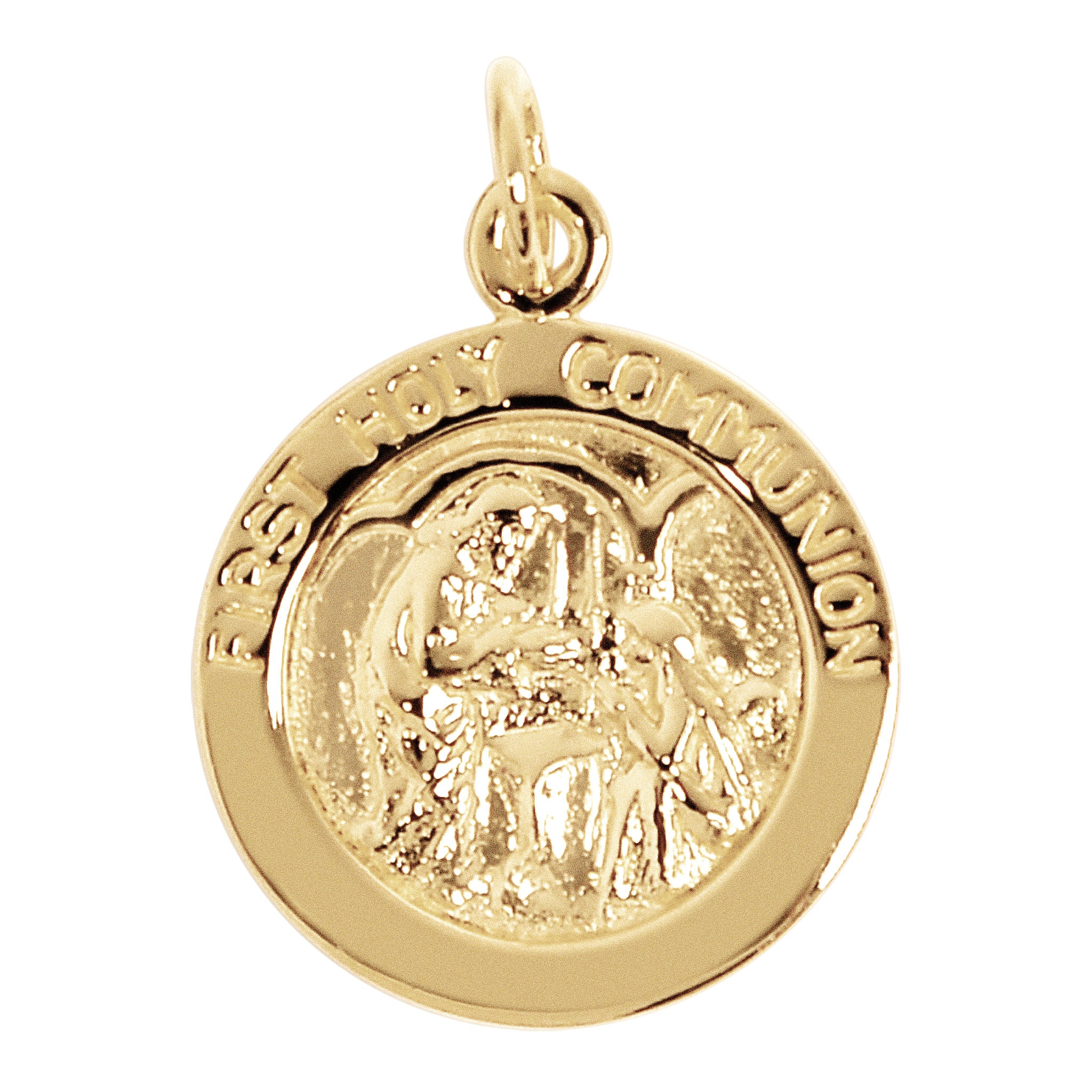 Sterling Silver 18K Gold PVD Coated "First Holy Communion" Pendant / SSP0168-Handmade Silver Necklace- Hypoallergenic Jewelry- Charm Pendent- Handmade Pendant- Gift Pendent