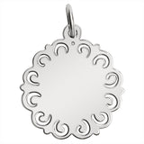 Sterling silver "Confirmation" Cross pendant, back view.
