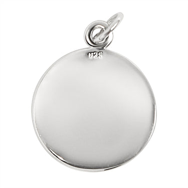 Sterling silver "Confirmation" Cross pendant, back view.