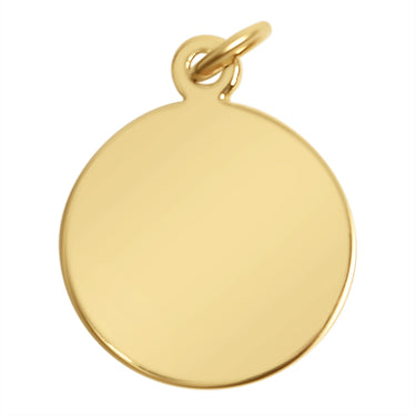 Sterling silver 18K gold PVD Coated "Confirmation" pendant, back view.