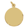 Sterling silver 18K gold PVD Coated "Holy Communion" pendant, back view.