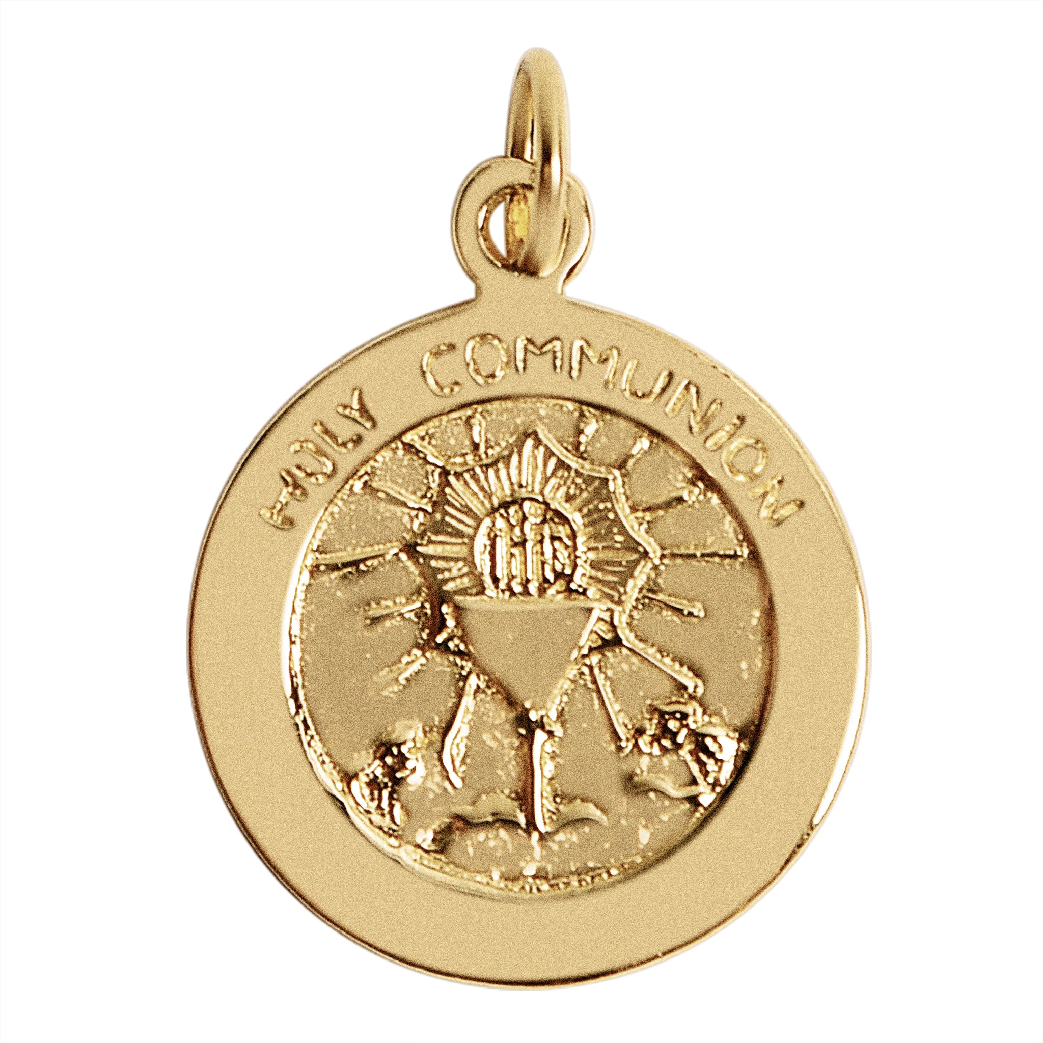 Sterling Silver 18K Gold PVD Coated "Holy Communion" Pendant / SSP0182-Handmade Silver Necklace- Hypoallergenic Jewelry- Charm Pendent- Handmade Pendant- Gift Pendent