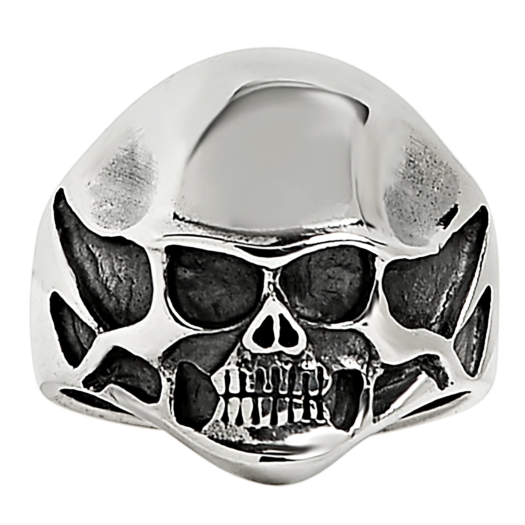 Sterling Silver Black Eyed Skull Ring / SSR0002-sterling silver pendant- .925 sterling silver pendant- Black Friday Gift- silver pendant- necklace pendant