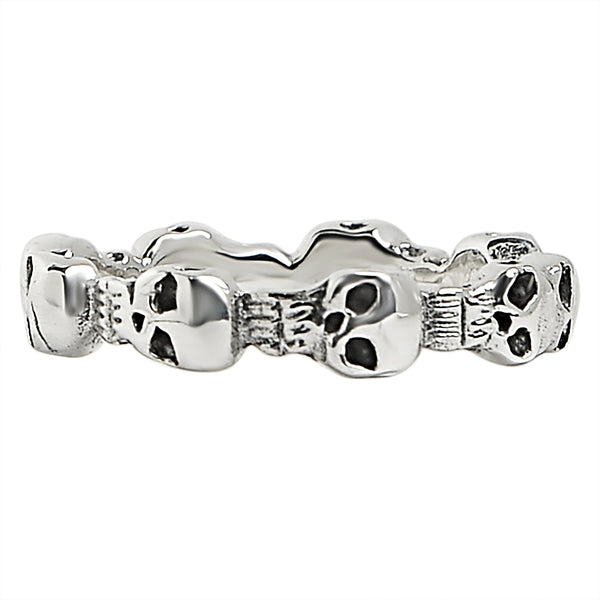 Sterling silver skulls ring.