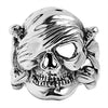 Sterling Silver Pirate Skull Ring / SSR0008-Handmade Silver Necklace- Hypoallergenic Jewelry- Charm Pendent- Handmade Pendant- Gift Pendent