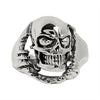 Sterling Silver Skull Tearing Through Ring / SSR0012-Handmade Silver Necklace- Hypoallergenic Jewelry- Charm Pendent- Handmade Pendant- Gift Pendent