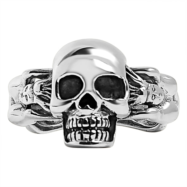 Kaletine 925 Sterling Silver Skull Ring Skeleton For Women Gothic Skeleton  Rings Vintage Oxidized Silver Jewelry Halloween Gift - Rings - AliExpress