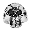 Sterling Silver Flaming Skull Ring / SSR0018-Handmade Silver Necklace- Hypoallergenic Jewelry- Charm Pendent- Handmade Pendant- Gift Pendent