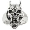 Sterling Silver Devil Skull Ring / SSR0023-sterling silver pendant- .925 sterling silver pendant- Black Friday Gift- silver pendant- necklace pendant